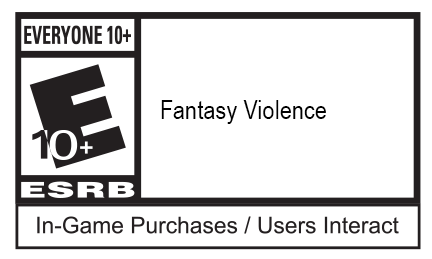 ESBR Rating: Tween. Violence. In-Game Purchases, (Includes Random Items), Users Interact